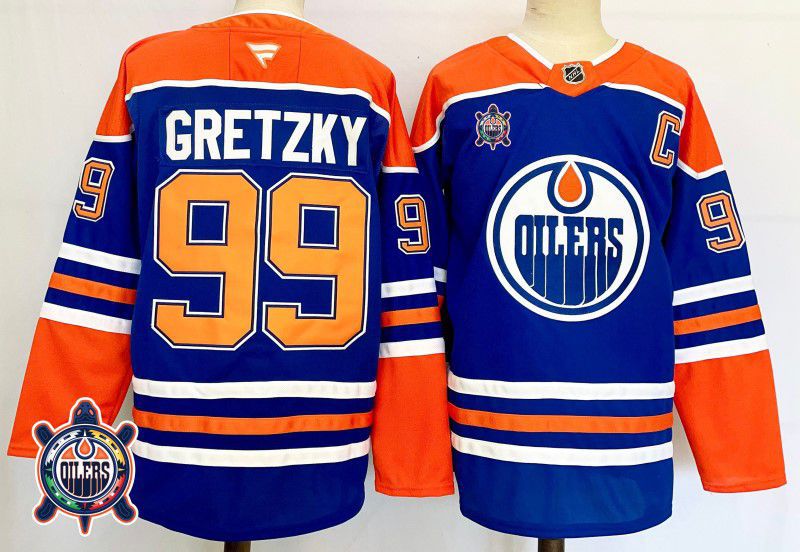Men Edmonton Oilers #99 Gretzky Blue Fanatics 2025 NHL Jersey style 3->edmonton oilers->NHL Jersey